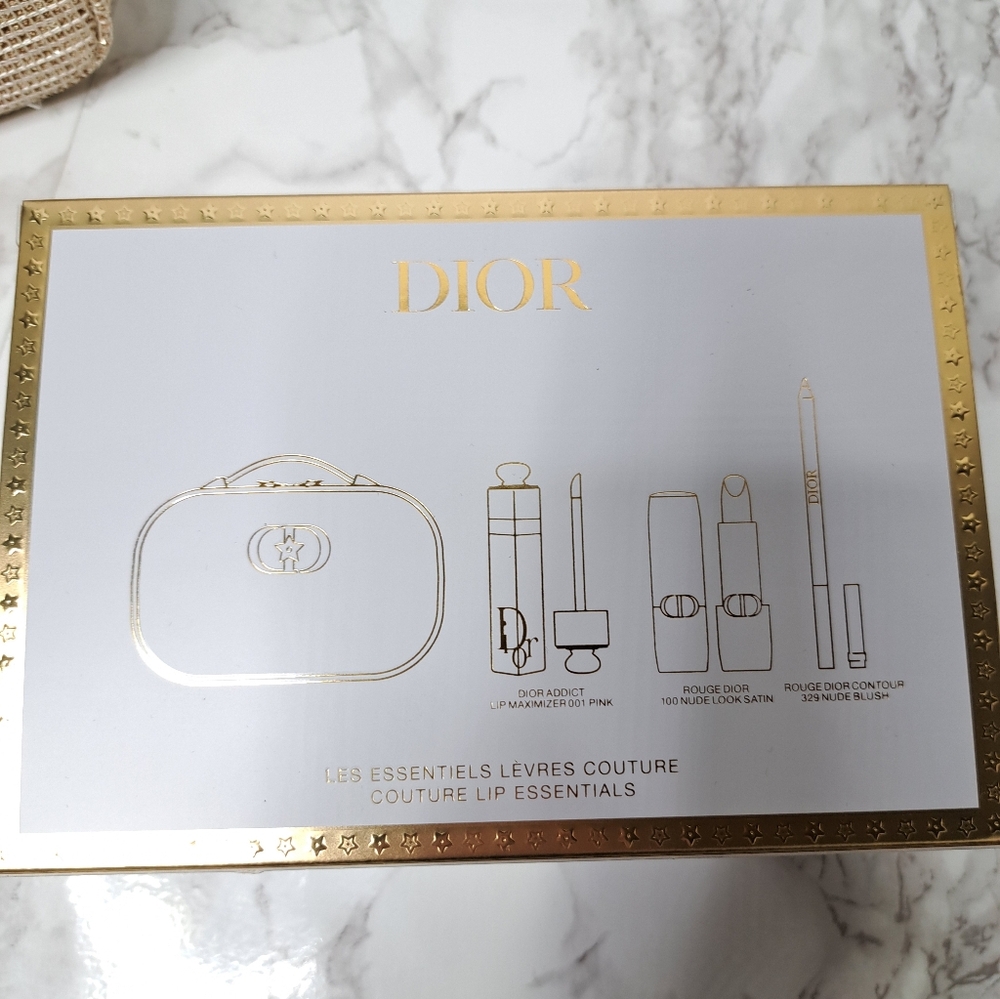 Dior 2025 Holiday Edition Gold Metallic Woven Top Handle Cosmetic Pouch - Picture 13 of 16